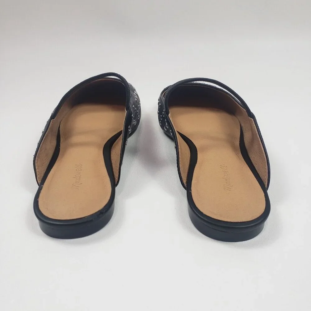 Madewell The Greta Ballet Flat Mule Women's Size 9M True Black Multi Stud Detail - Picture 8 of 16